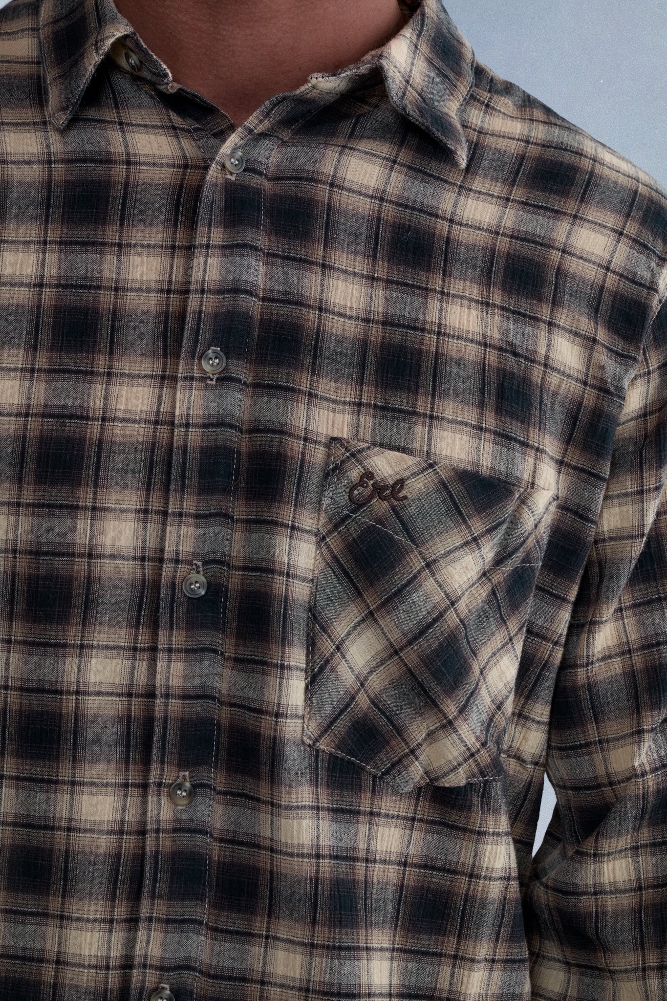 brown plaid button up shirt - Image 3