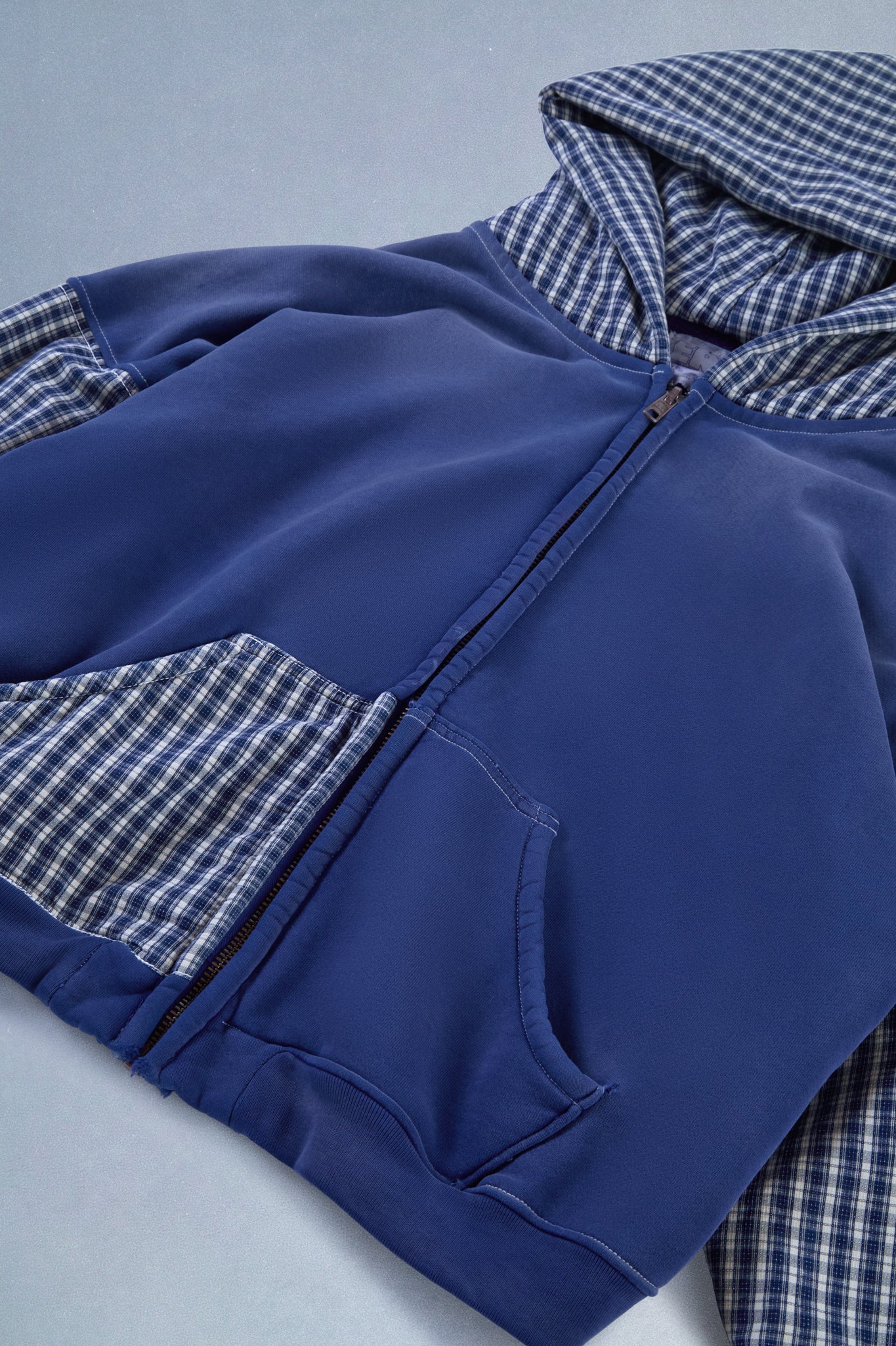 patchwork zip up hoodie - Image 4